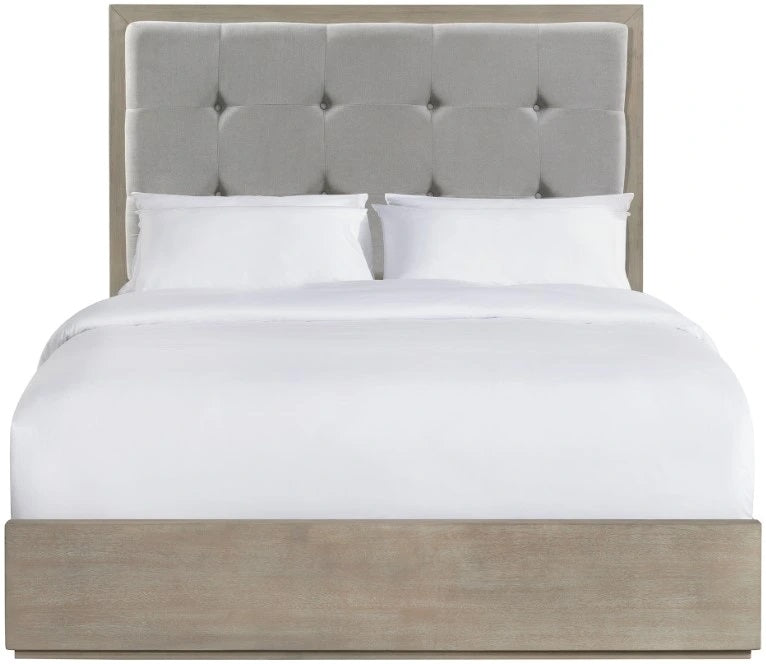 Elements International Arcadia Queen Upholstered Panel Bed in Gray image