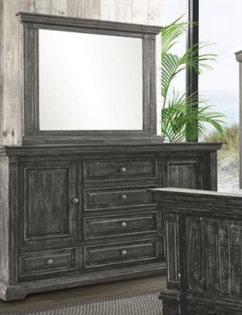 Elements International Condesa Grey 8 Drawer Dresser in Gray
