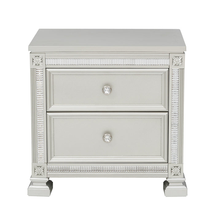 Bevelle Nightstand in Gray/Transparent/Gold/Silver/Champagne - 1958-4