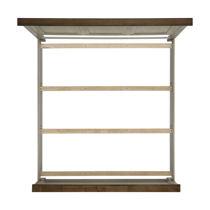 Farmington Panel Bed in Medium Brown and Washed Stone
