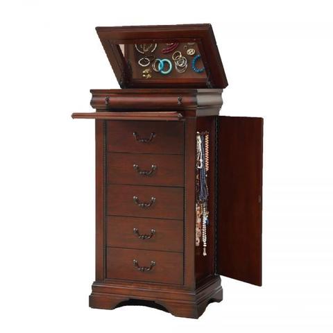 Elements International Chateau Sleigh 5 Drawer Lingerie Chest in Cherry image