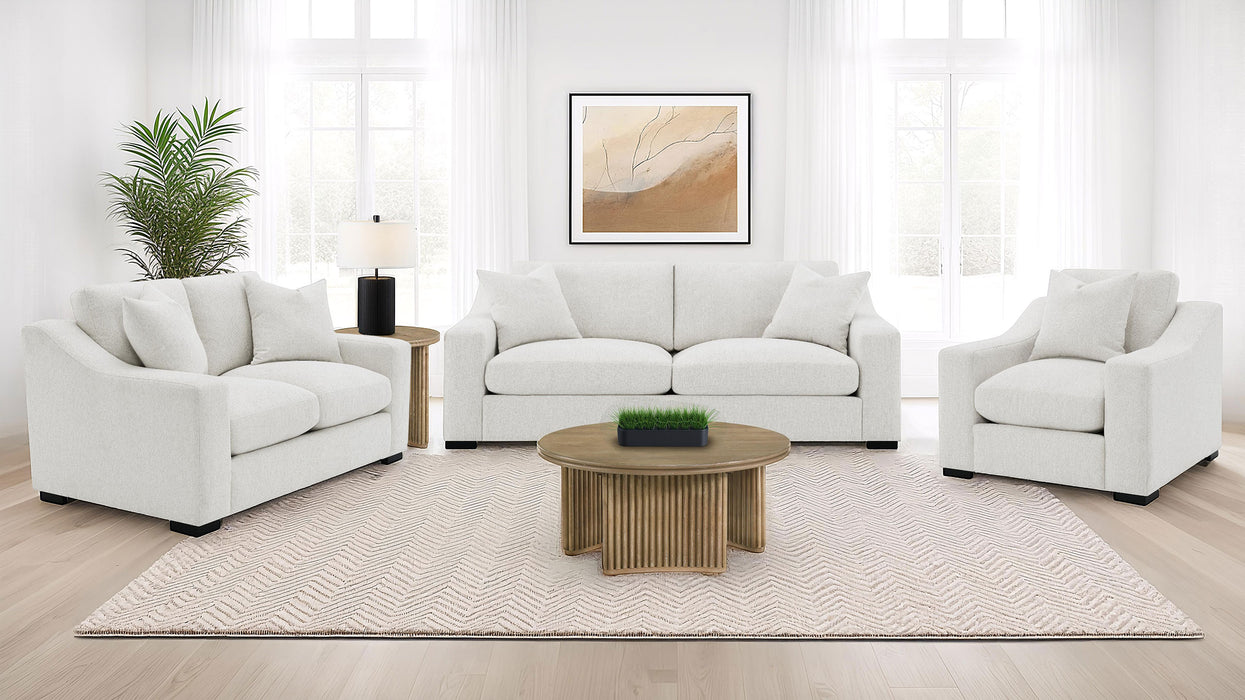 Ashlyn Upholstered Sloped Arms Loveseat White