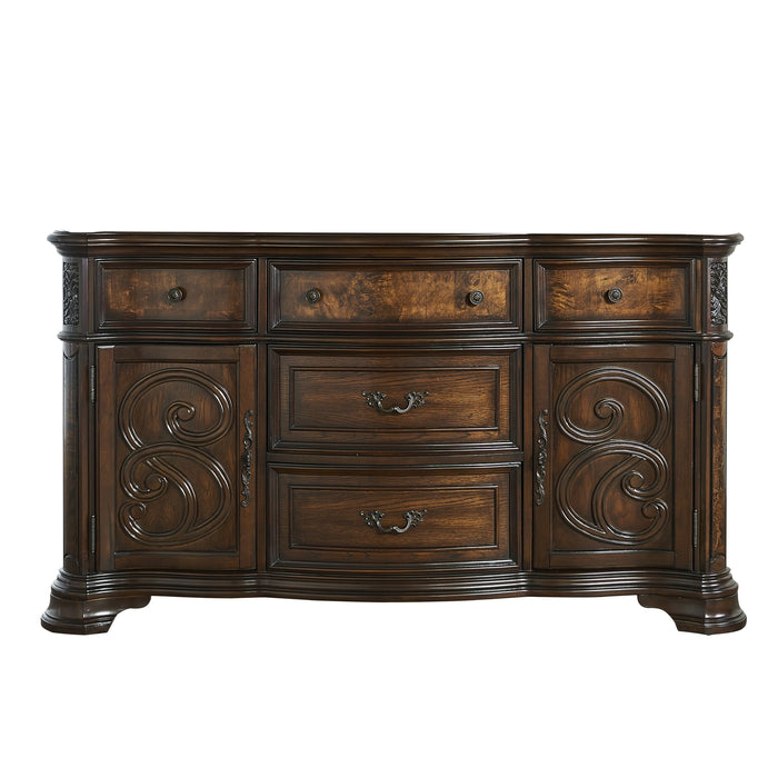 Steve Silver Royale Buffet w/ Hutch in Brown Pecan