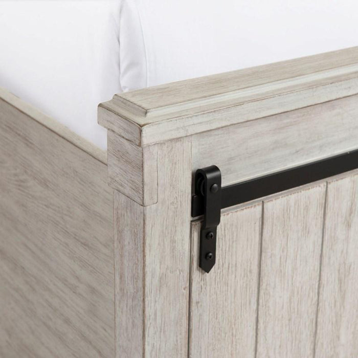 Elements International Scott King Platform Storage Bed in White