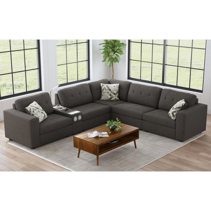 Options One Corner in Palmer Plus Ash with 1 Pillow 20""