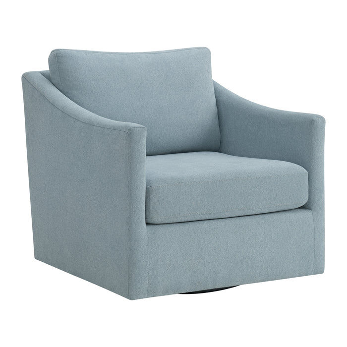 Acacia Swivel Chair in Freya Light Blue