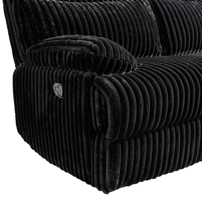 Admiral Motion Loveseat with Console in Masis Black