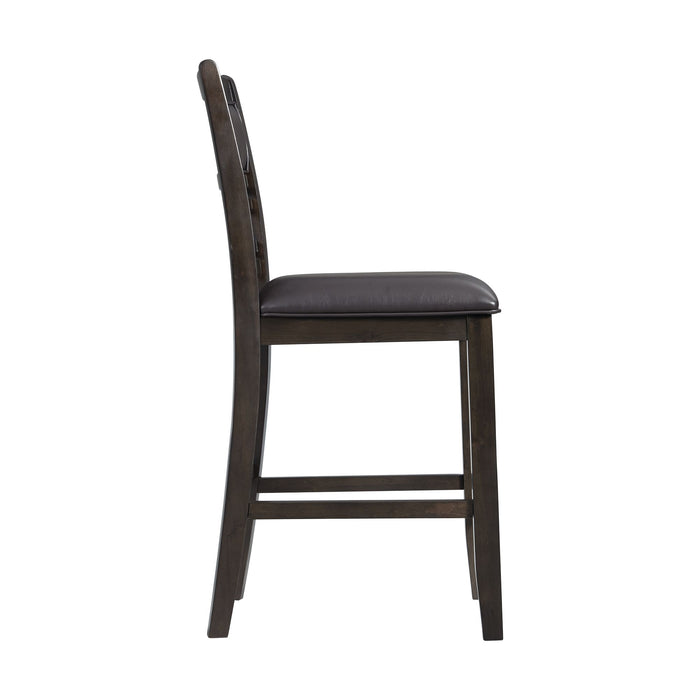 Amherst Counter Side Chair W/PU Cushion Dark Finish (2 Per Pack)