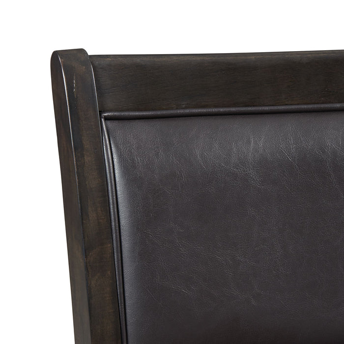 Amherst Dining Side Chair W/PU Cushion Side Stretcher Dark Finish (2 Per Pack)