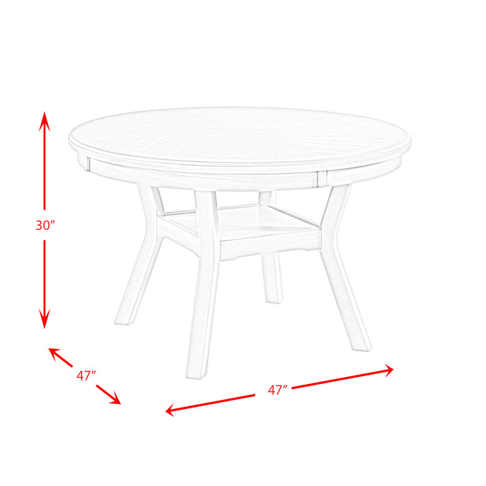 Amherst Dining Table w/Wood Leg White Finish