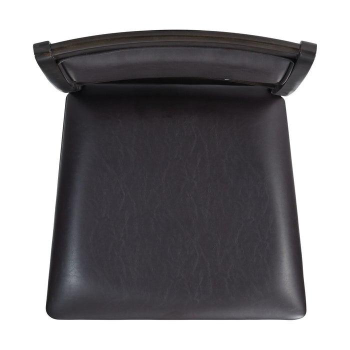 Amherst Counter Height 5PC Dining Set-Table and Four Faux Leather Side Chairs in Walnut