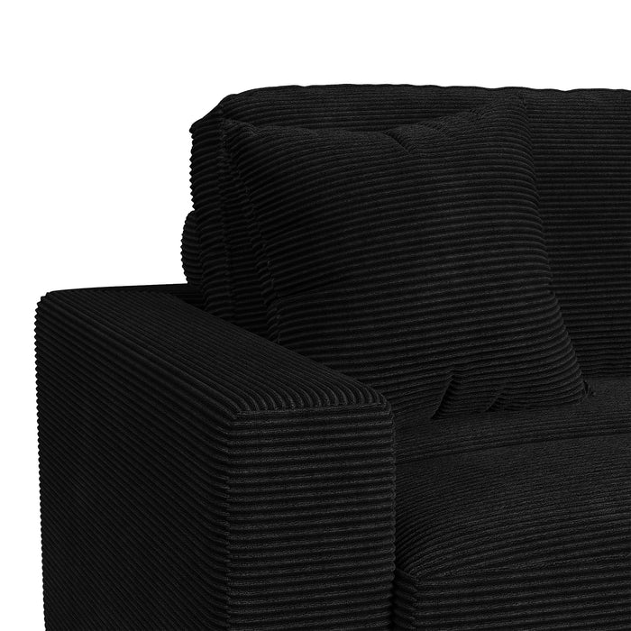 Arizona 3PC Sectional Set with RHF Chaise in Steno Black