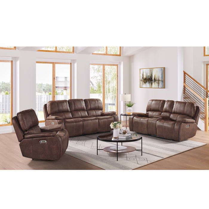 Atlantis Power Motion Recliner with Power Head Recliner in Heritage Brown