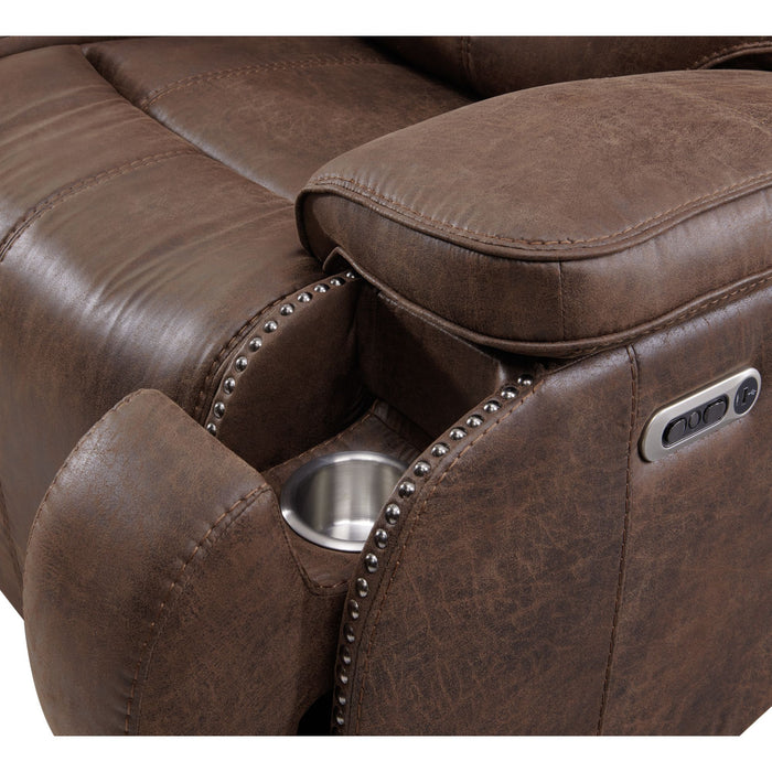 Atlantis 2PC Living Room Set in Heritage Brown-Sofa & Loveseat