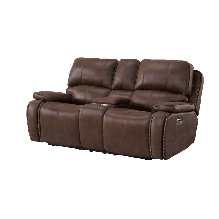 Atlantis 3PC Living Room Set in Heritage Brown-Sofa, Loveseat & Recliner