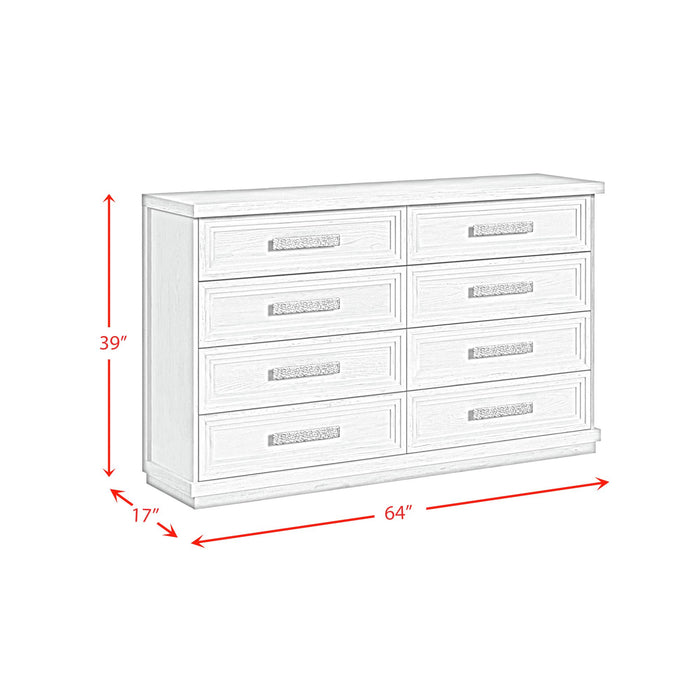 Avalanche 8-Drawer Dresser in Antique White