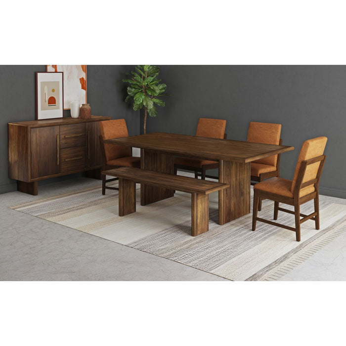 Brisbane Standard Height Dining Set in Brown-Table and Four Fabric Chairs