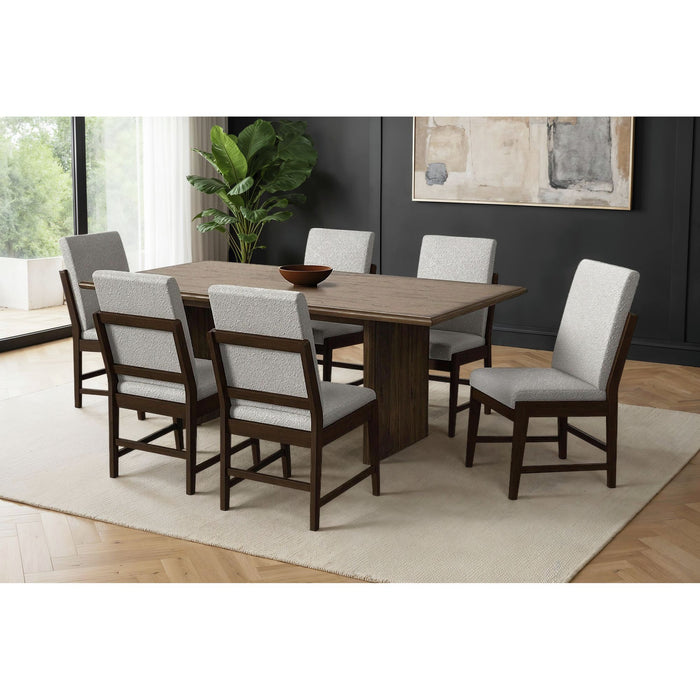 Brisbane Standard Height Dining Set in Brown-Table and Four Fabric Chairs