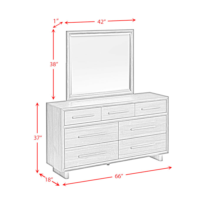Brisbane Dresser and Mirror Set with LED in Brown