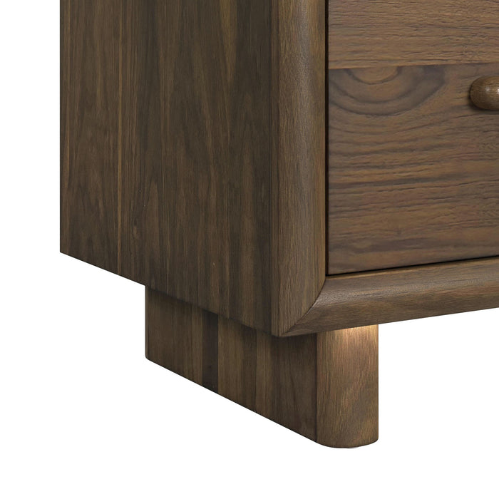 Brisbane Nightstand with USBC and LED in Brown