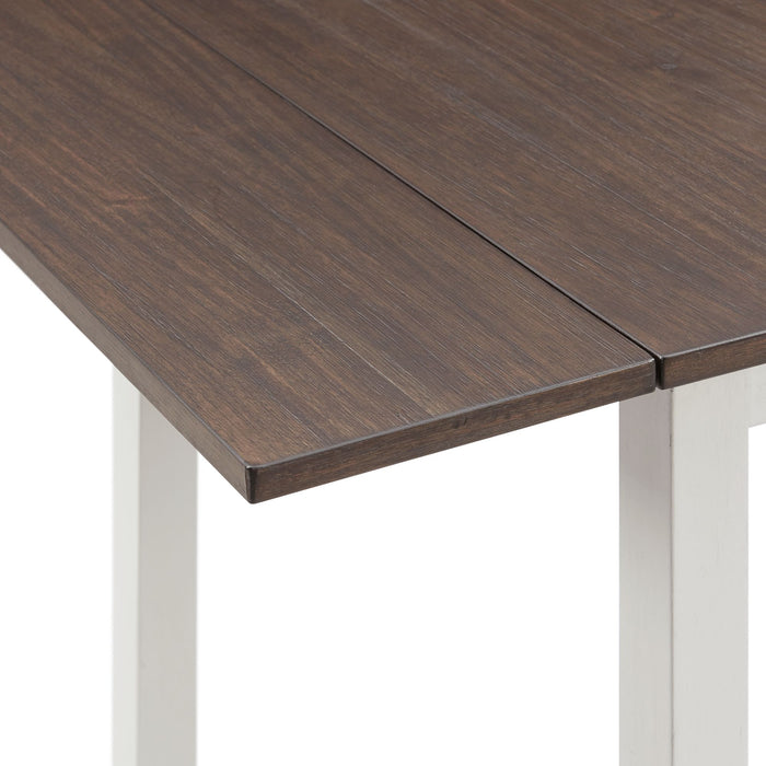 Martin 3 pc Drop Leaf Dining Set (Dark Brown Top - White Base)