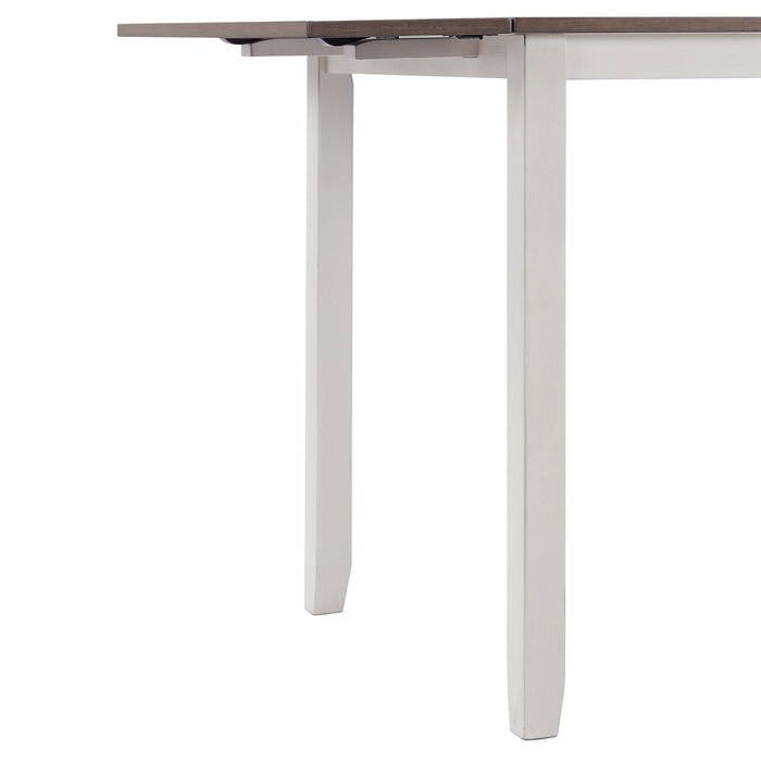 Martin 3 pc Drop Leaf Dining Set (Dark Brown Top - White Base)