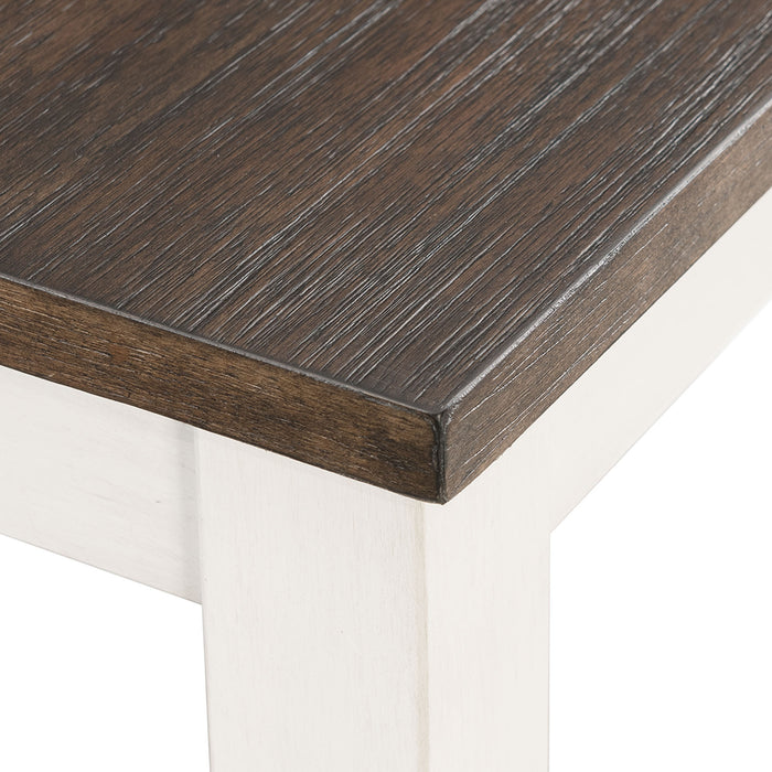 Martin 6 Pc Dining set (Table+ 4 + Bench) (Dark Brown Top - White Base)