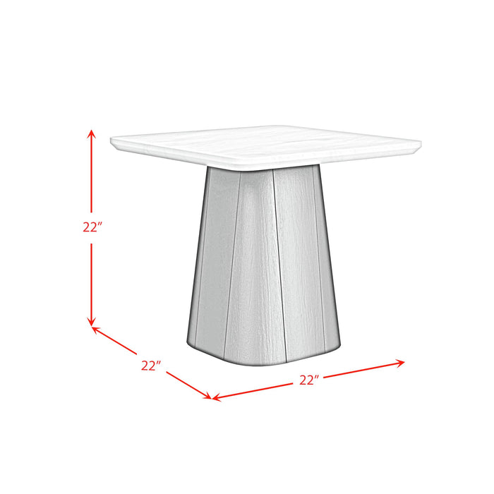 Edison End Table in White and Black