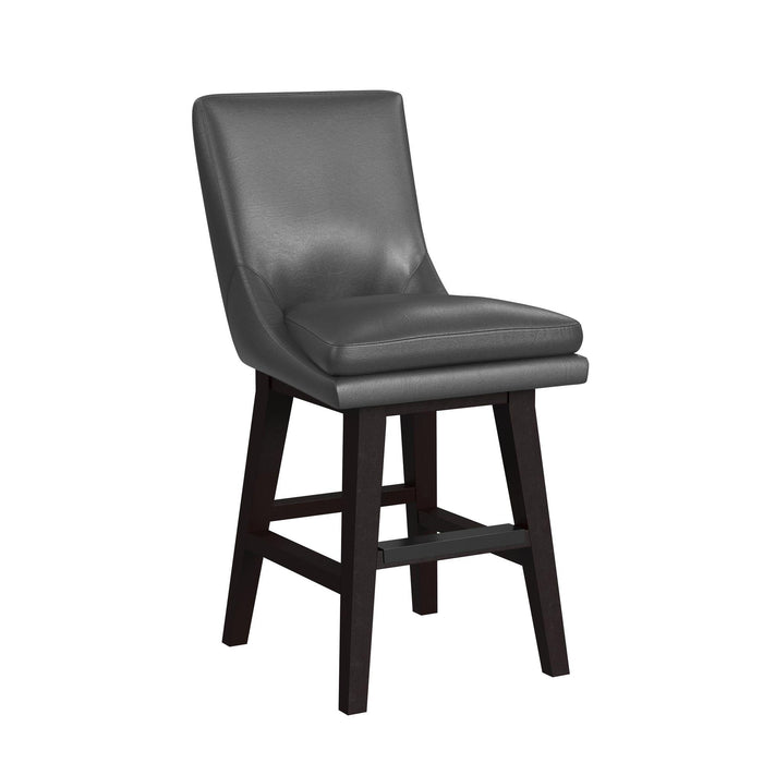 Villanova Swivel Counter Stool with Pewter PU in Espresso (2 Per Carton)