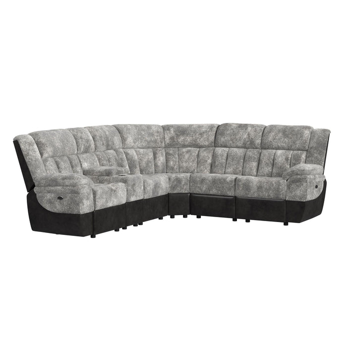Santorini 6PC Motion Sectional Set in Dillon/Shire Grey
