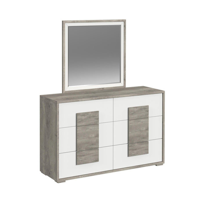 San Matteo Dresser and Mirror Set in Dual Tone
