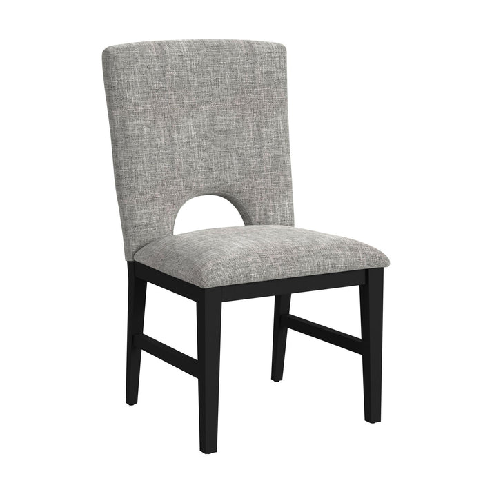 Oregon Dining Side Chair with Grey Fabric in Black (2 Per Carton)