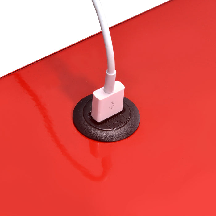 Ember Nightstand (C-1094) RED NIGHTSTAND W/ USB