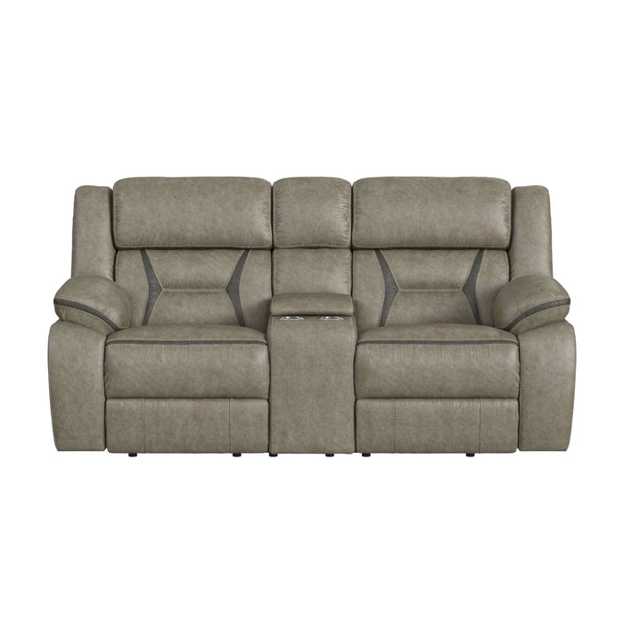 Engage Motion Loveseat with Console in Corral Grey