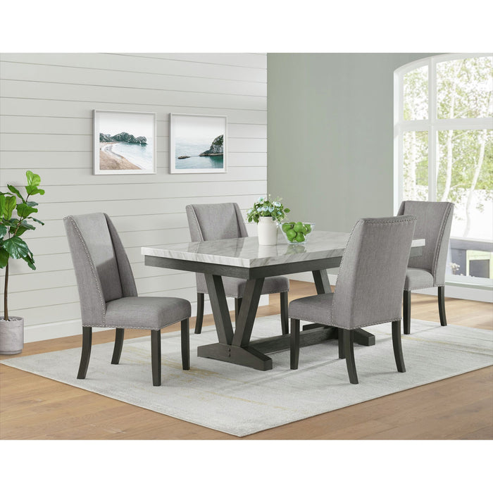 Everdeen Dining Set in Charcoal-Table & Four Chairs