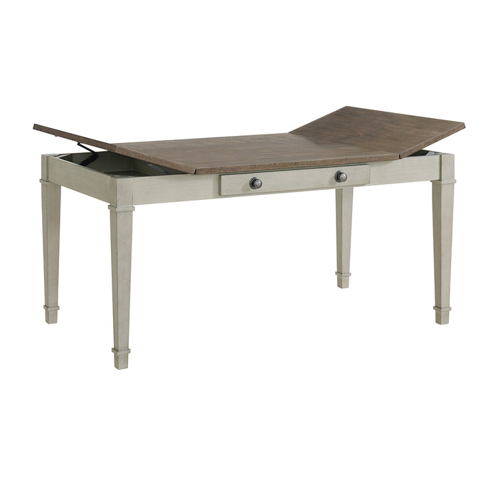 Farmington Rectangular Dining Table in Medium Brown and Washed Stone