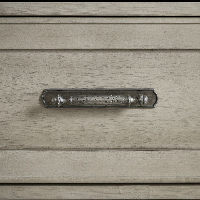 Farmington 5-Drawer Chest in Medium Brown and Washed Stone