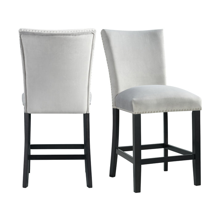 Francesca Counter Dining Gray Counter Velvet Side Chair (2 Per Pack)