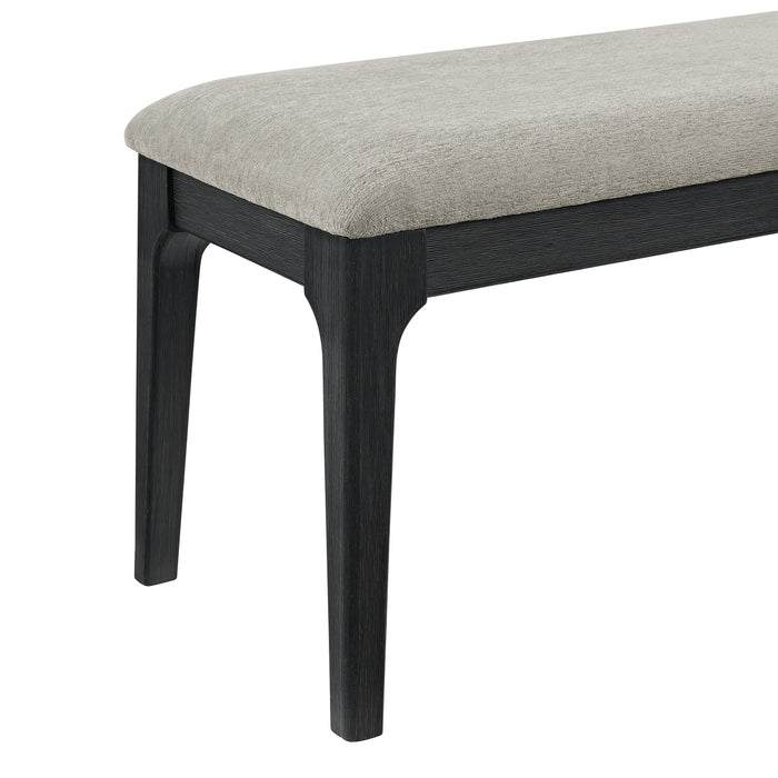 Garcia 6PC Dining Set with Table, 4 Chairs, and Bench in Black