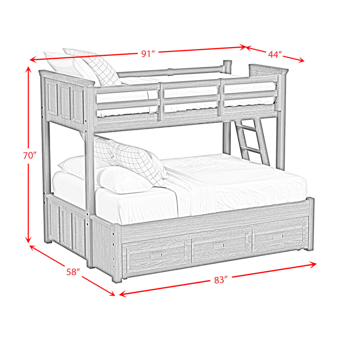 Hampton Kids Over Bunk with Ladder and Trundle Bedroom Set