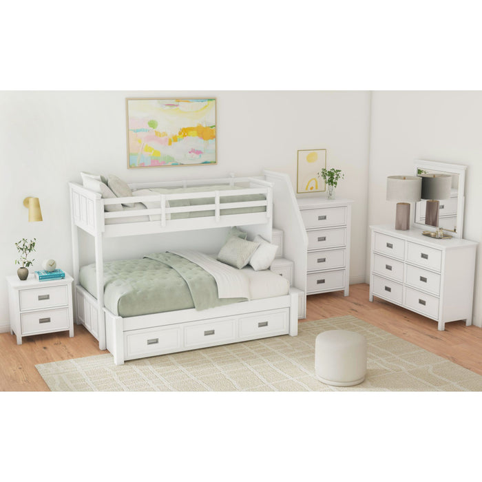 Hampton Kids Over Bunk with Staircase and Trundle Bedroom Set