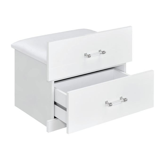 Irvine Mini Dressing Table with Stool, LED and USB in Glossy White