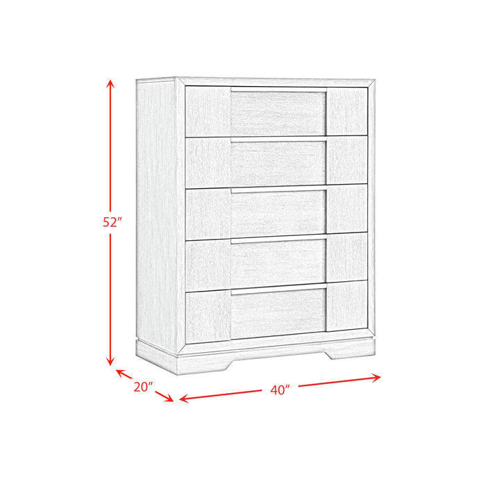 Kelis 5-Drawer Chest in Grey