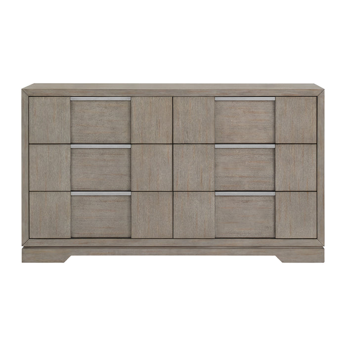 Kelis 6-Drawer Dresser in Grey