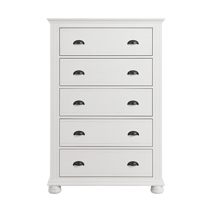Kona 5-Drawer Chest in White
