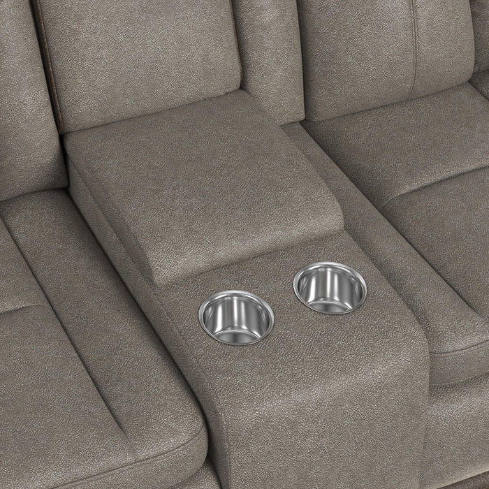 Lantana 2PC Living Room Set in Rocky Grey/Brown-Sofa & Loveseat