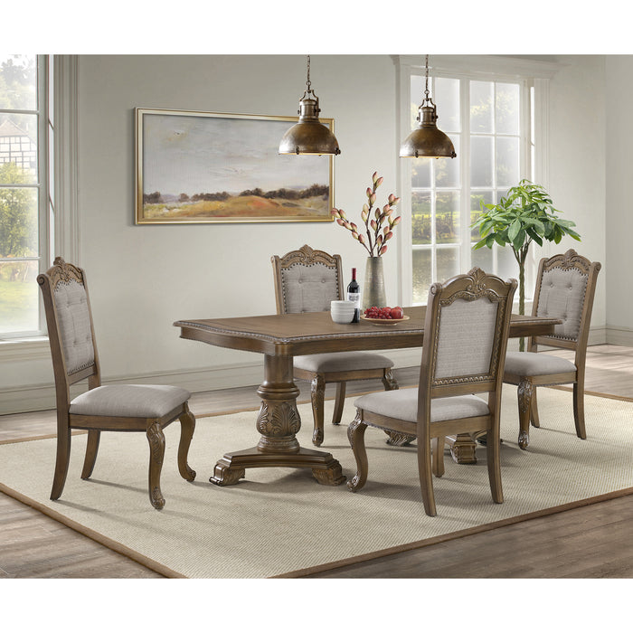 Madison Park Dining Side Chair with Beige Fabric in Walnut (2 Per Carton)
