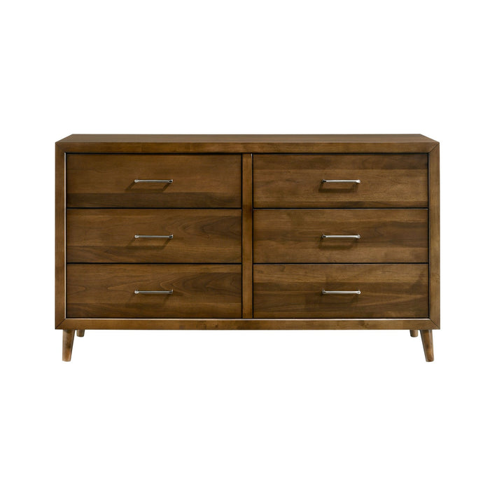Malibu 6-Drawer Dresser in Walnut