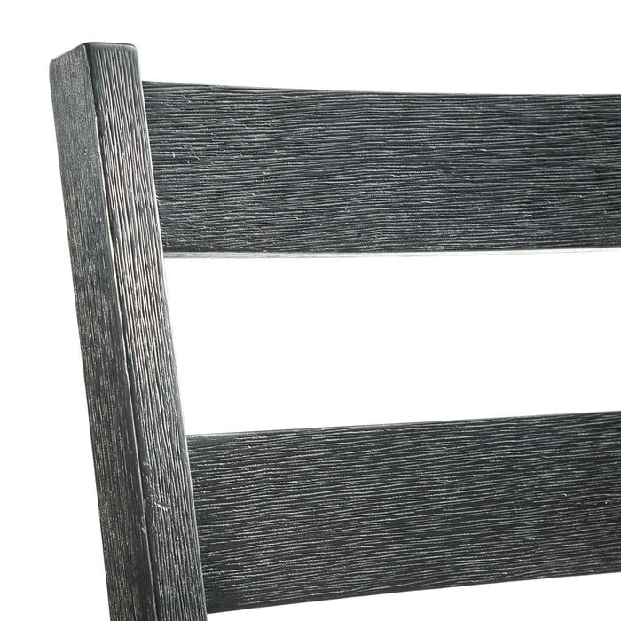 Martin Dining Side Chair with Grey Fabric - Black Finish (2 Per Carton)