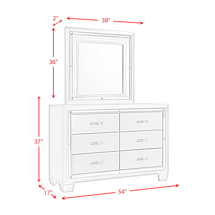 Platinum Youth Dresser & Mirror w/ LED Light Set